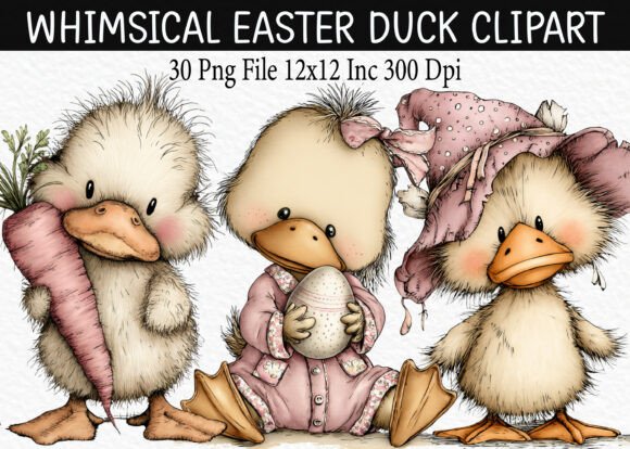 Download Whimsical Easter Duck Clipart - Duck clipart Collection