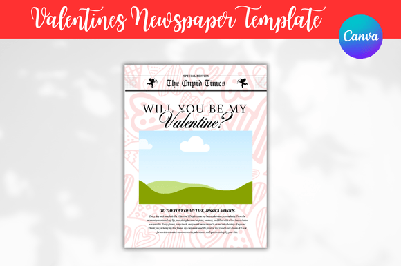 Download Valentines Newspaper Canva Templates - Spa Collection
