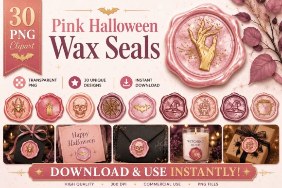Download Elegant Pink Halloween Wax Seals - Wax Collection