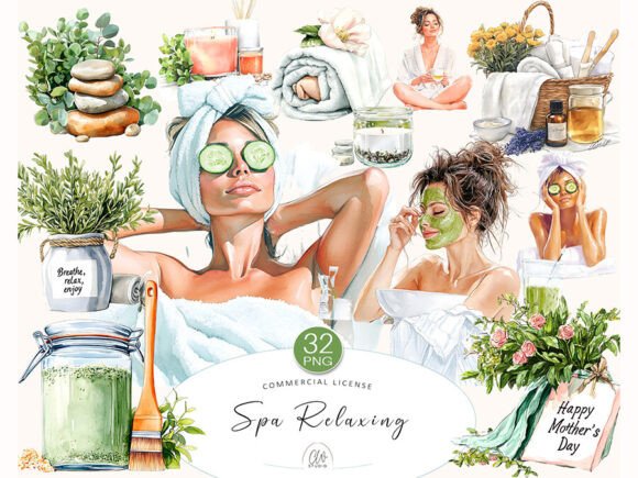 Download Spa Relax Clipart – Self Care &amp; Wellness - Spa Collection
