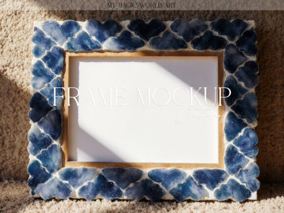 Download Blue Crystal Stone Frame Mockup - Blue Collection