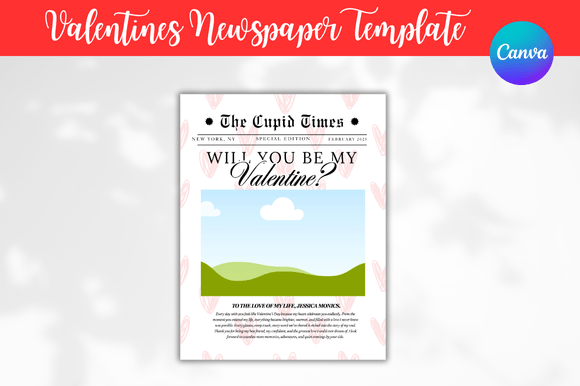 Download Valentines Newspaper Canva Templates - Spa Collection