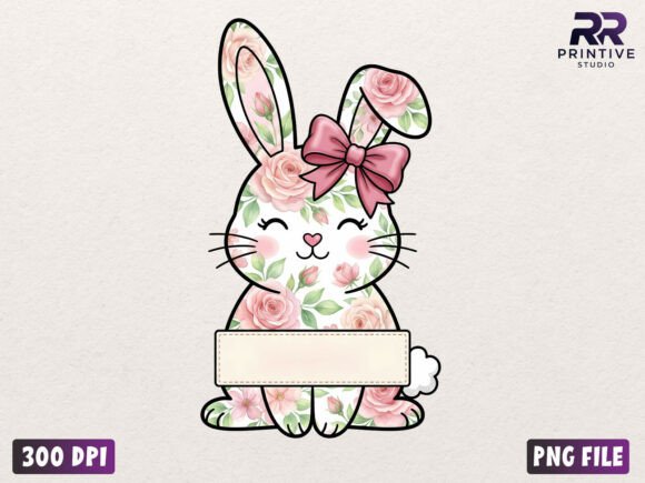 Download Floral Bunny Personalized Easter PNG - Personalized easter png Collection