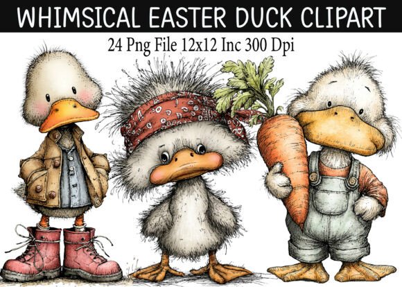 Download Whimsical Easter Duck Clipart 3 - Duck clipart Collection
