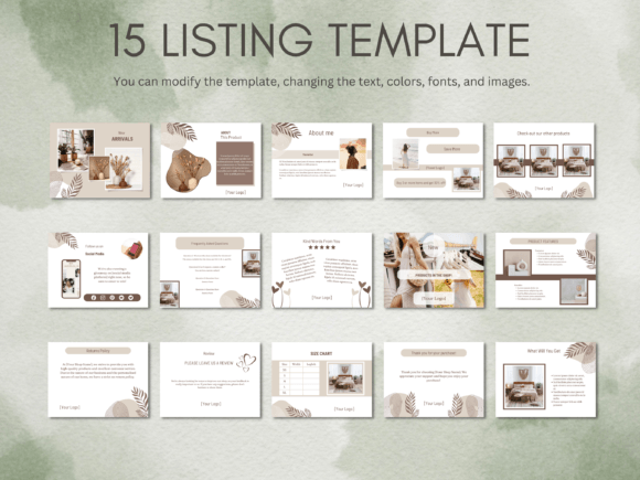 Download Boho Etsy Shop Branding Templates Canva - Branding templates Collection