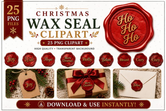 Download Christmas Words Wax Seals Bundle - Wax Collection