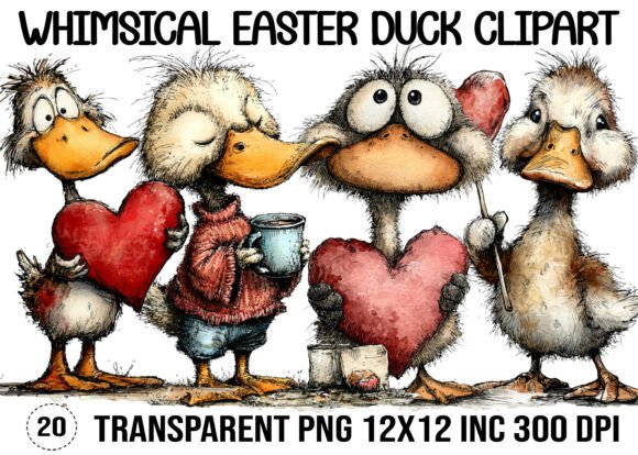 Download Whimsical Easter Duck Clipart - Duck clipart Collection