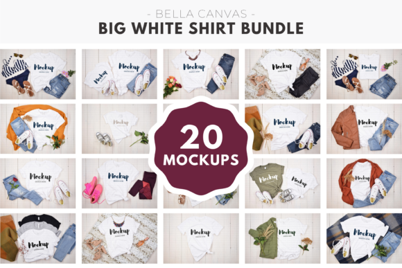 Download Big White Tshirt Mockup Bundle - White tshirt mockup bundle Collection