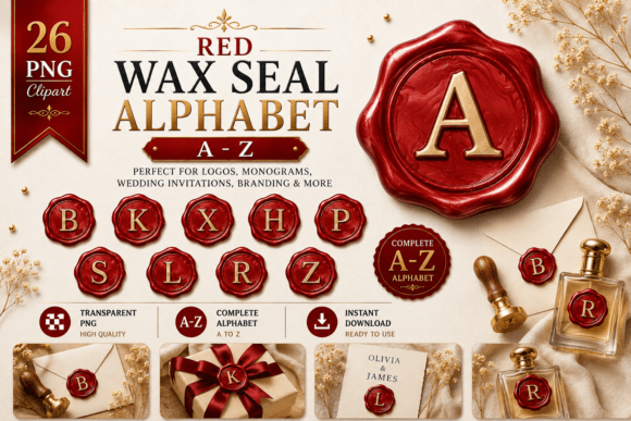 Download Red Wax Seal Alphabet a - Z - Wax Collection