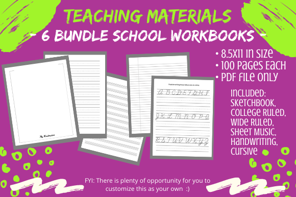 Download 6 Bundle School, Homeschool Workbooks - Workbooks Collection