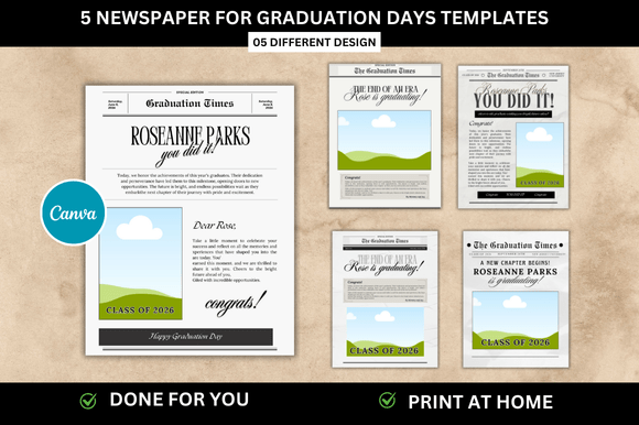 Download 5 Graduation Day Newspaper Templates - Spa Collection