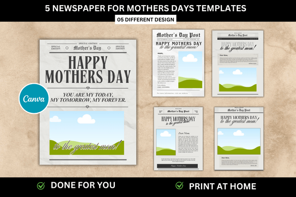 Download 5 Mothers Day Newspaper Templates - Spa Collection