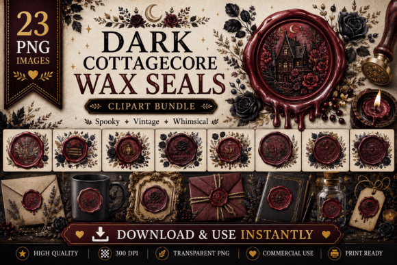 Download Dark Cottagecore Wax Seal Clipart - Wax Collection