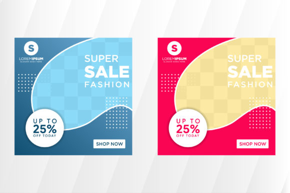 Download Fashion Pink Blue Square Banner - Blue Collection