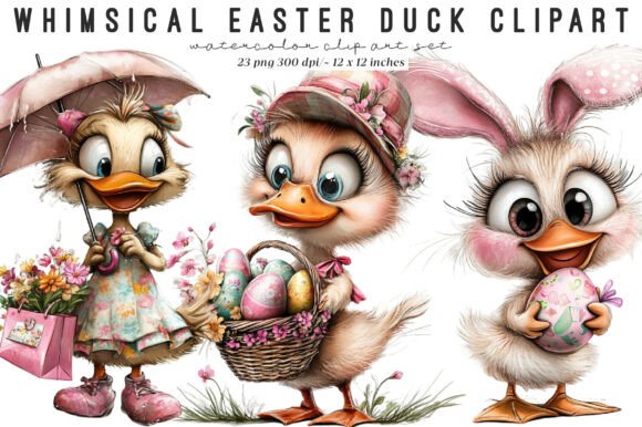 Download Easter Duck Clipart Bundle - Duck clipart Collection