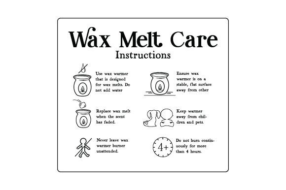 Download Wax Melt Care Card - Back - Wax Collection