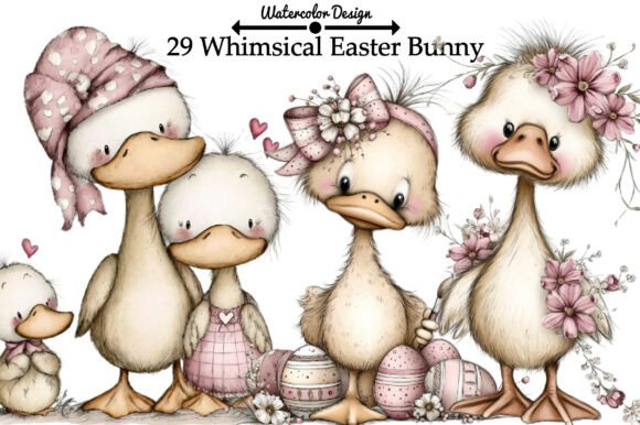 Download Whimsical Easter Duck Clipart - Duck clipart Collection