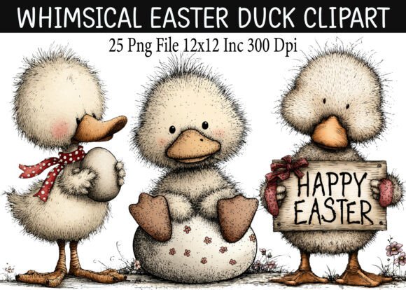 Download Whimsical Easter Duck Clipart 2 - Duck clipart Collection