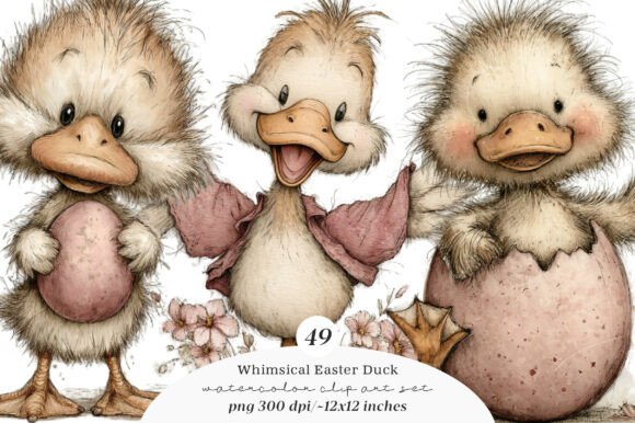 Download Whimsical Easter Duck Clipart - Duck clipart Collection