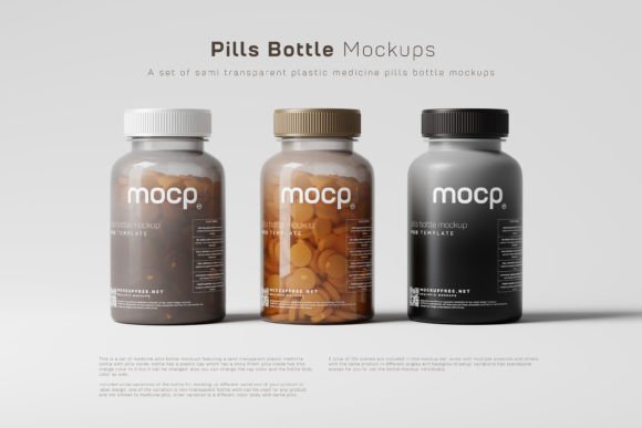 Download Semi Transparent Pills Bottle Mockups - Spa Collection
