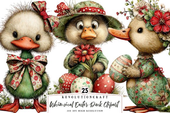 Download Whimsical Easter Duck Clipart - Duck clipart Collection
