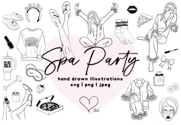 Download Spa Girls Gone Mild Party Doodle Invite - Spa Collection