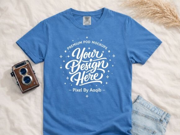 Download Comfort Colors C1717 Mockup Flo Blue - Blue Collection